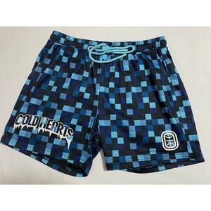 Overtime “Cold Hearts Diamond” Athletic Shorts – Blue/Black – Men’s Size M